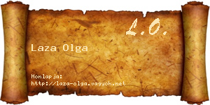 Laza Olga névjegykártya